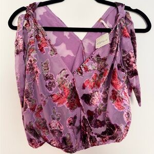 Free People Sheer Floral Blouse